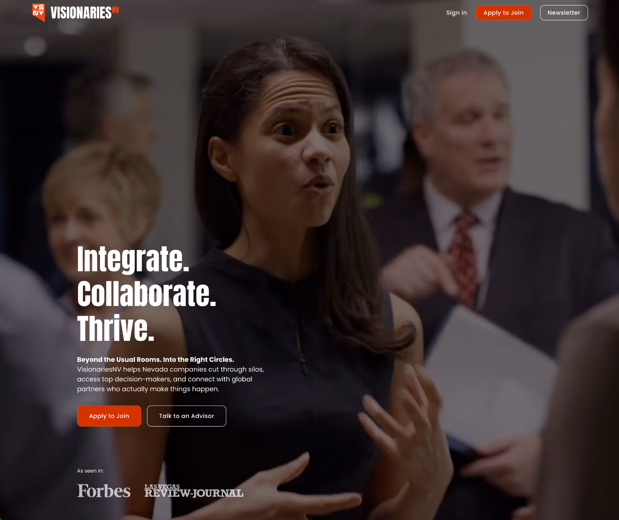 VisionariesNV website screen