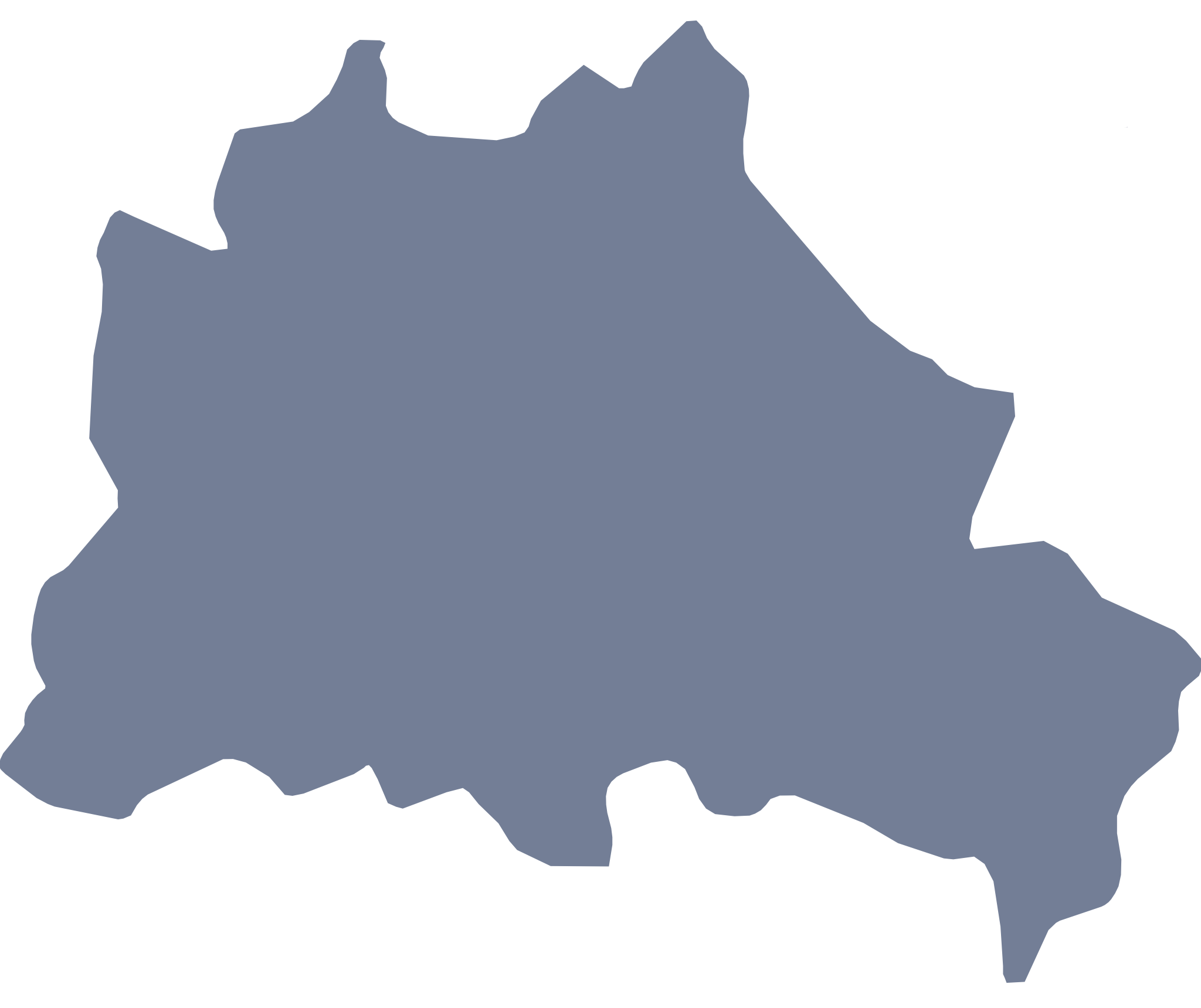 Karte von Berlin in grauem Ton ohne Beschriftungen oder Details.