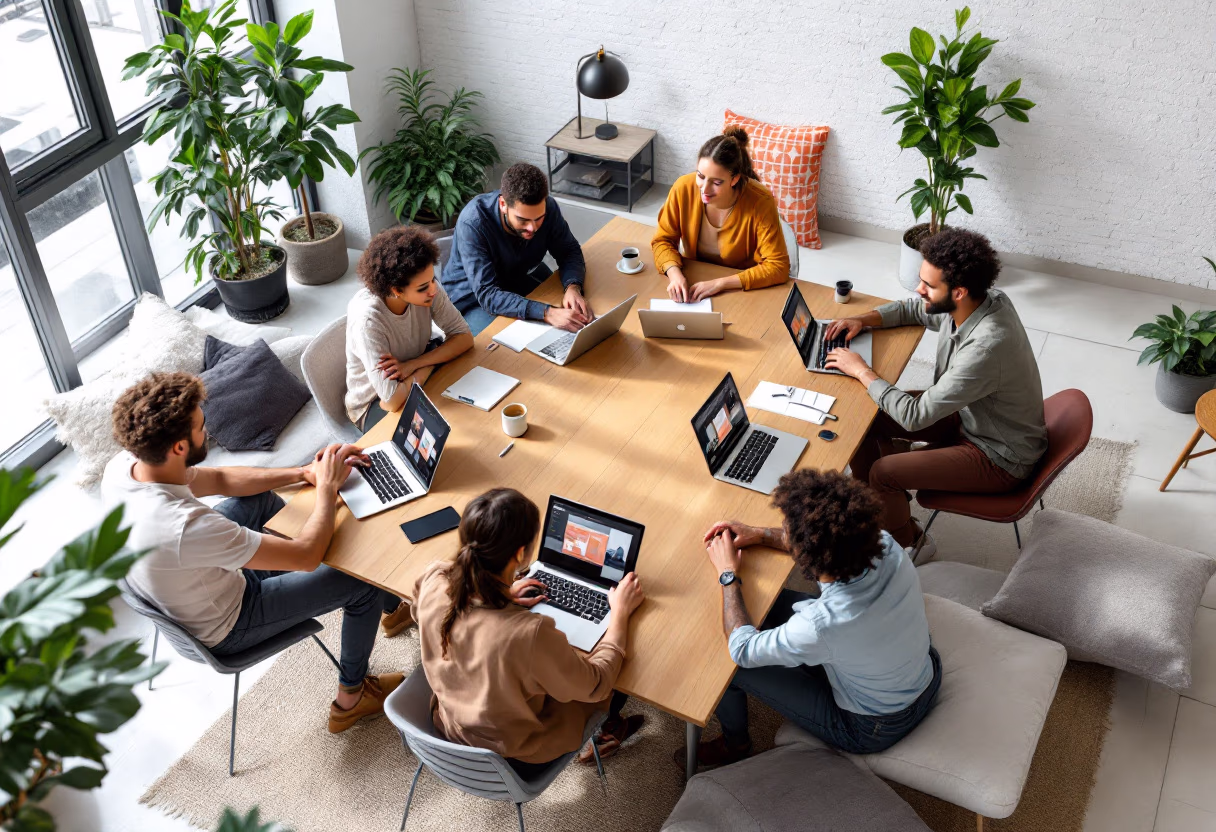 image of brainstorming session (for a productivity tools business)