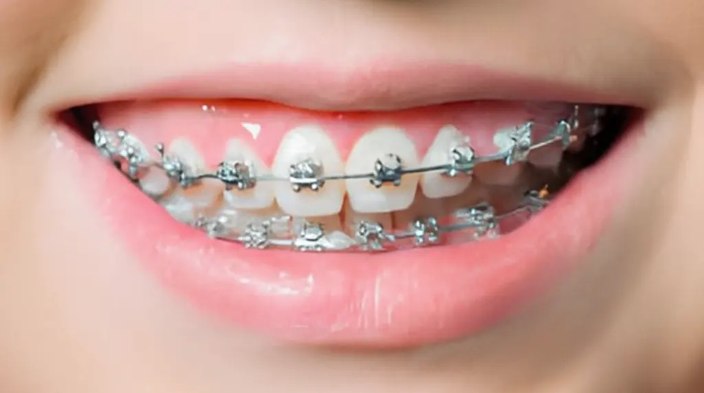smile with traditional braces