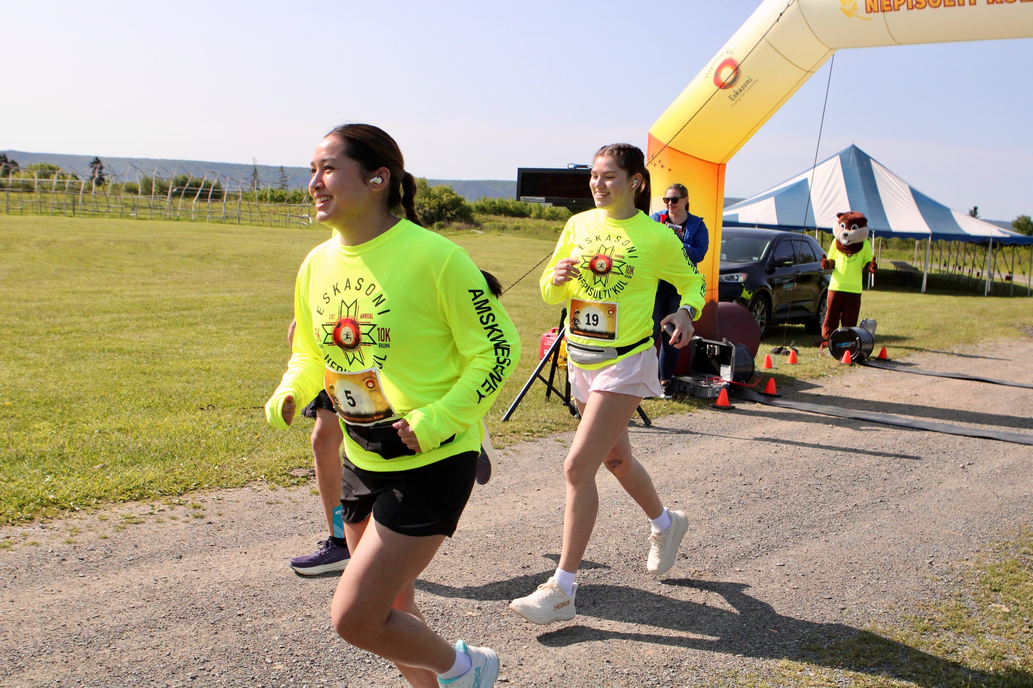 Participants in a running event in Eskasoni First Nation.
