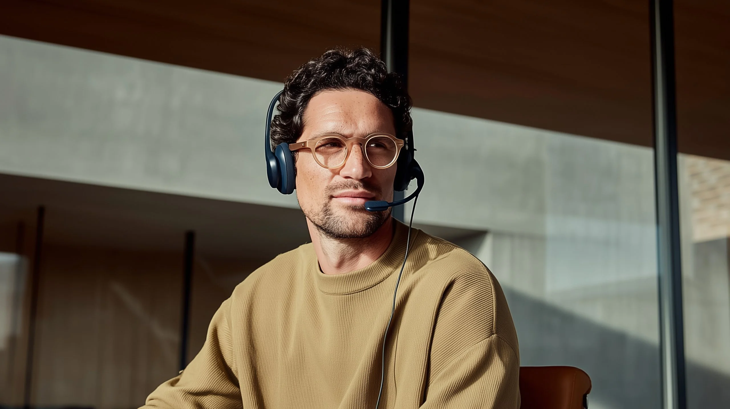 IT-Professional mit Headset im Gespräch – Symbolbild für Karriereberatung und passgenaue Vermittlung von IT-Experten durch ForTech Consulting.