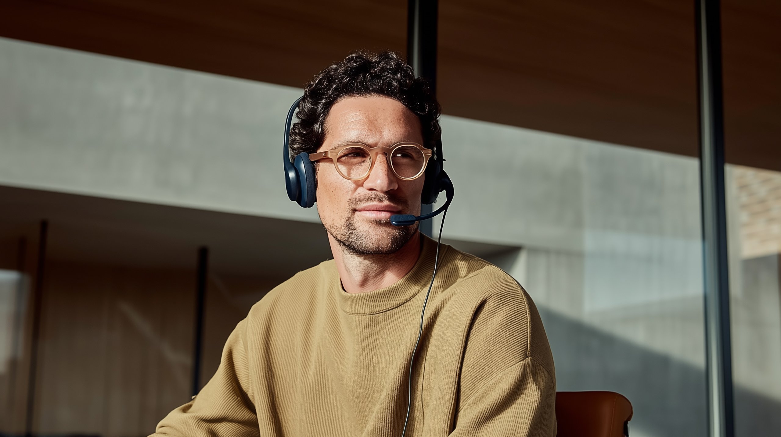 IT-Professional mit Headset im Gespräch – Symbolbild für Karriereberatung und passgenaue Vermittlung von IT-Experten durch ForTech Consulting.