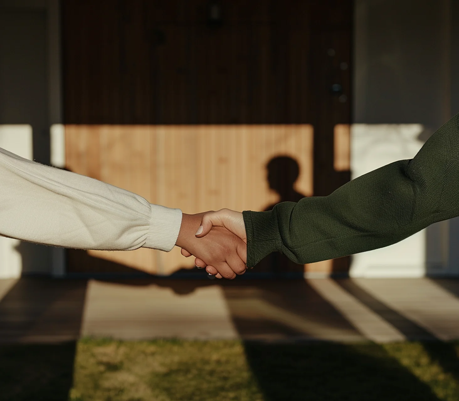 Zwei Personen geben sich die Hand im Sonnenlicht – Symbolbild für Vertrauen, Partnerschaft und verbindliche Zusammenarbeit bei ForTech Consulting.