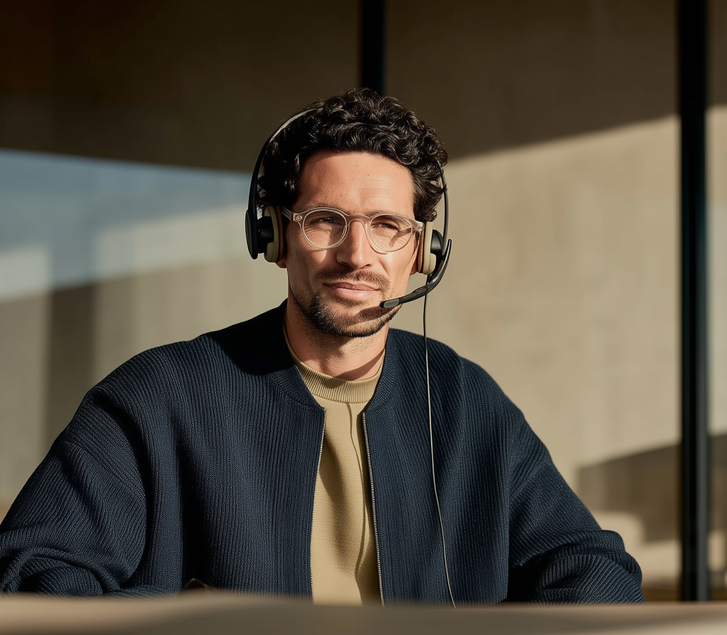 IT-Berater mit Headset im Gespräch – Symbolbild für strategische Personalberatung und Zugang zu exklusiven IT-Talenten bei ForTech Consulting.