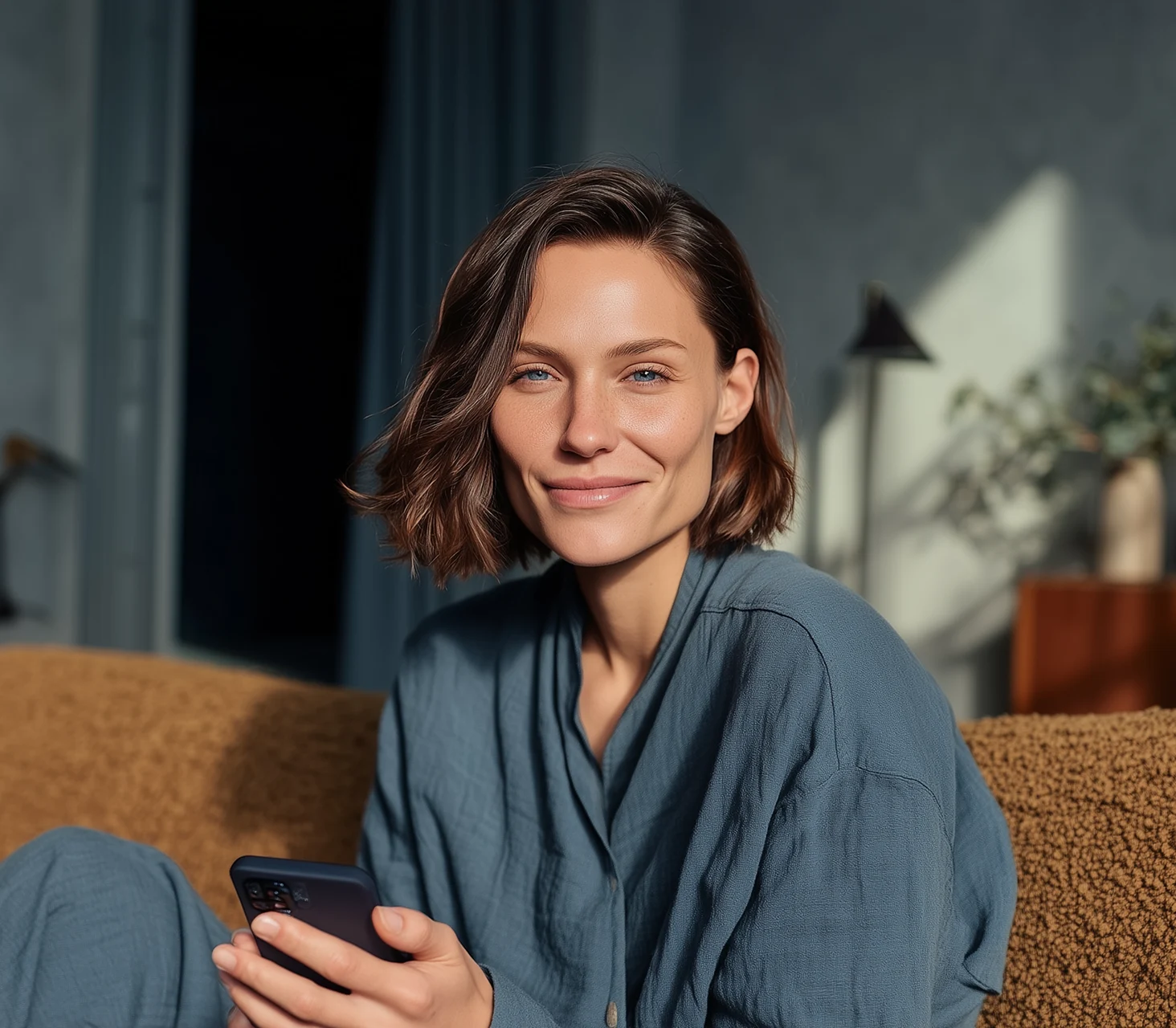 IT-Professional mit Smartphone lächelt in die Kamera – Symbolbild für effizientes Headhunting und passgenaue SAP- und Cloud-Recruitinglösungen von ForTech Consulting.