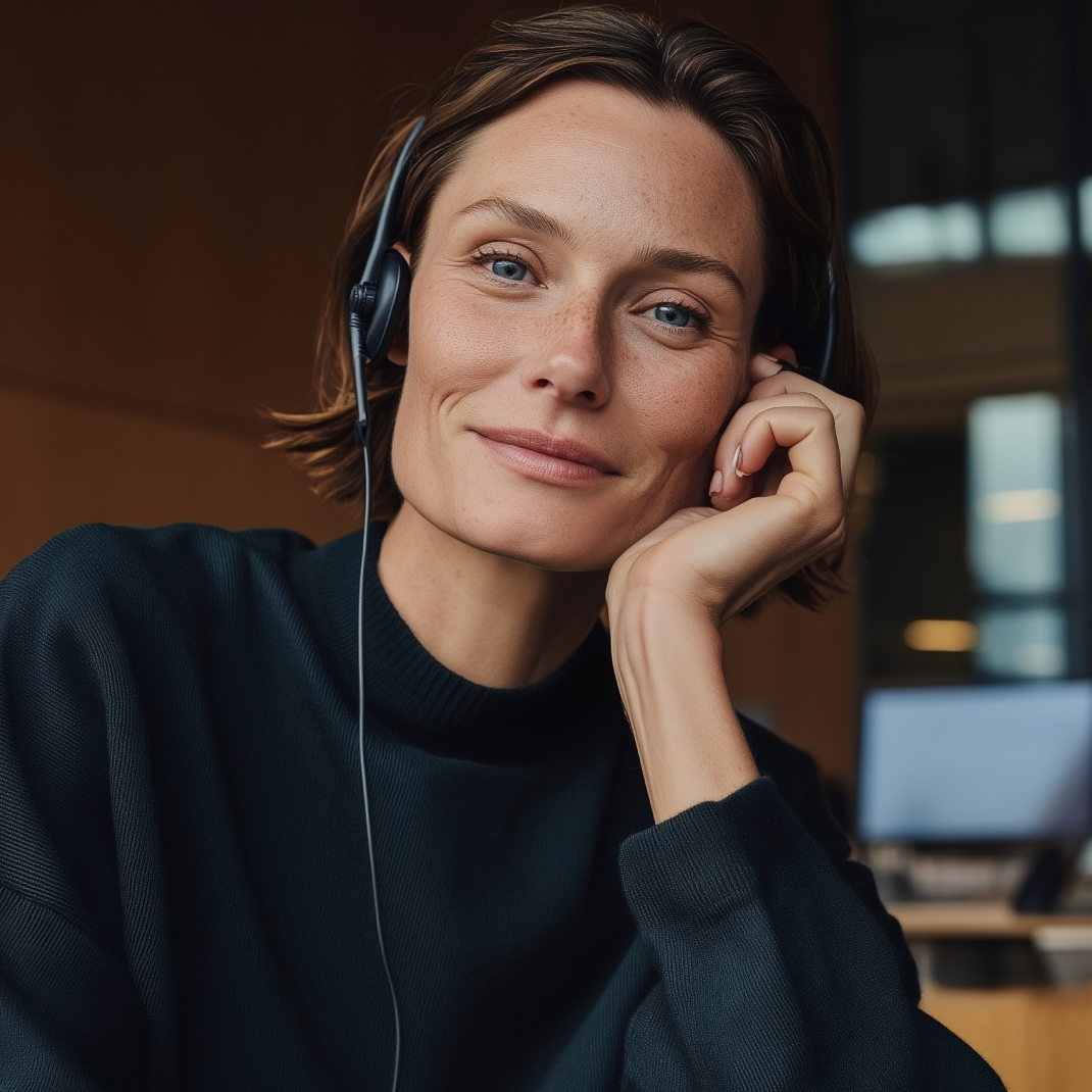 IT-Fachkraft mit Headset im modernen Büro – Symbolbild für persönliche Betreuung in der Freelancer-Vermittlung.