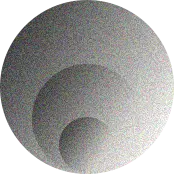 Close-up of three stacked metallic circular plates with varying diameters and a textured surface.