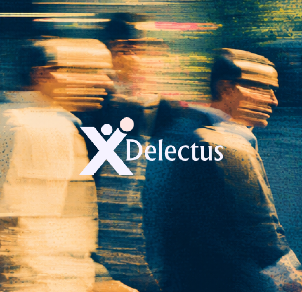 Delectus AI brand identity applied across product screens
