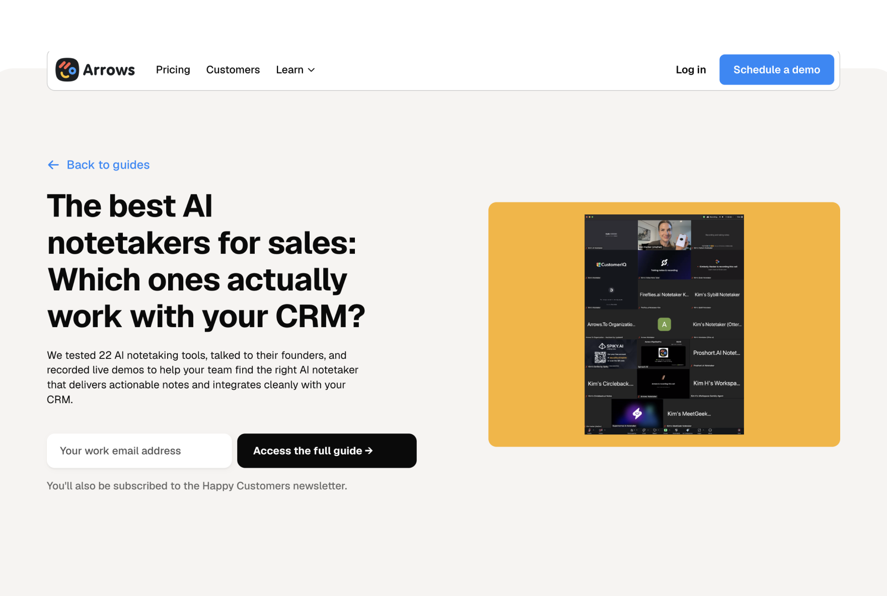 Arrows design and content deliverables for HubSpot onboarding platform