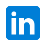 LinkedIn-Logo in Blau und Weiß.