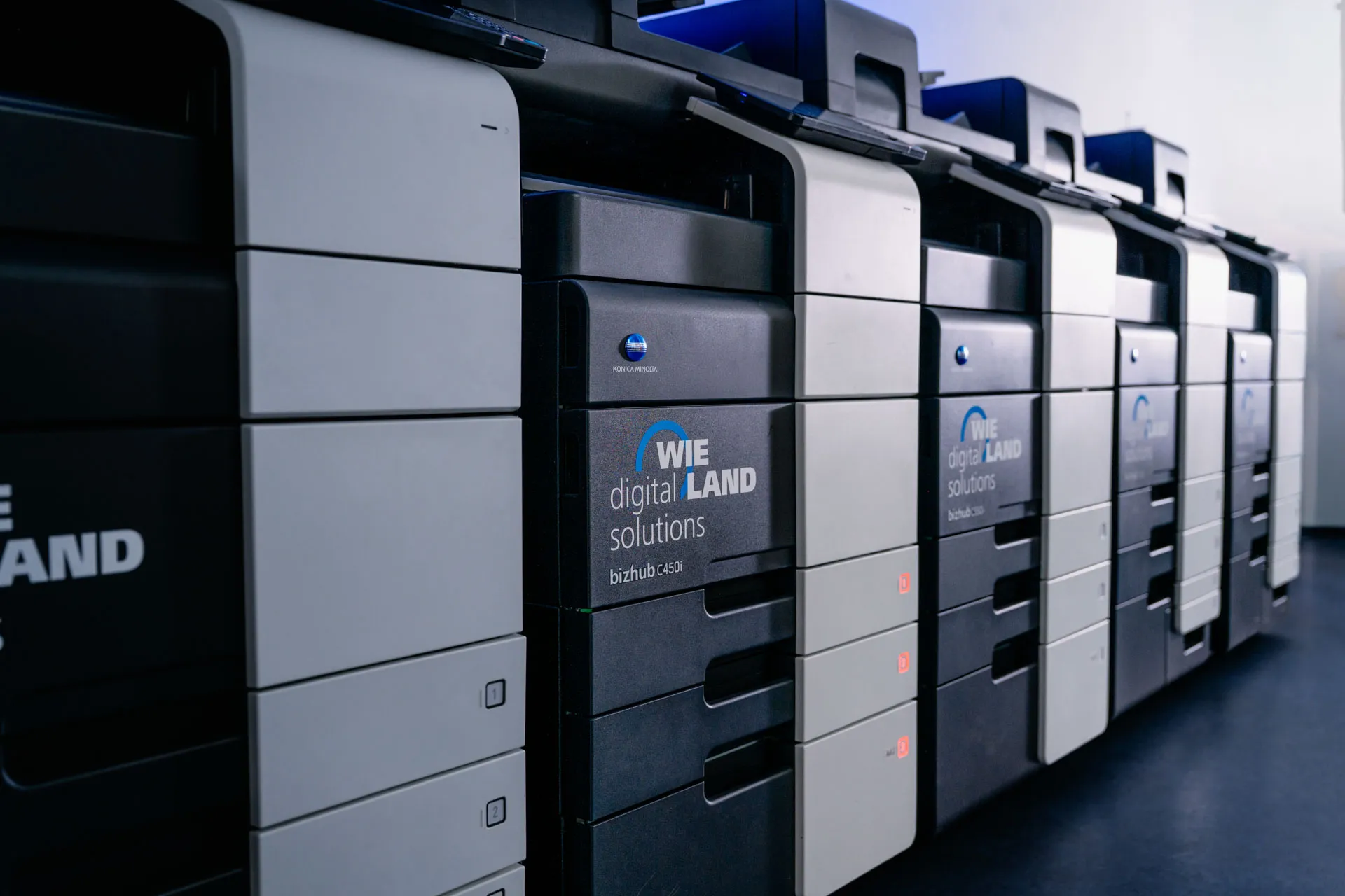 Kyocera und Konica Minolta Multifunktionsdrucker mit Wieland Digital Solutions Branding