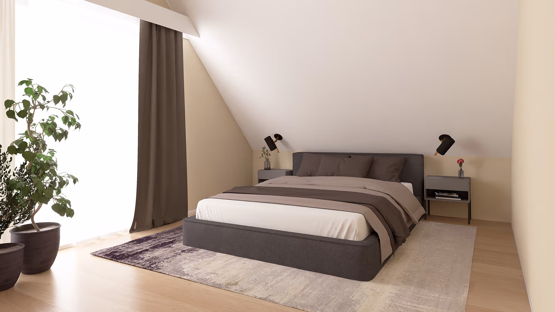 bedroom of a new Lapmezciema Krasti house