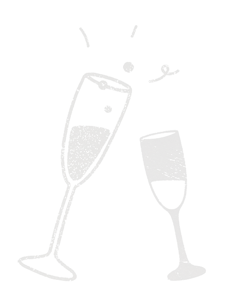 Illustration de verres de champagne pour ambiance festive au Café Blanc