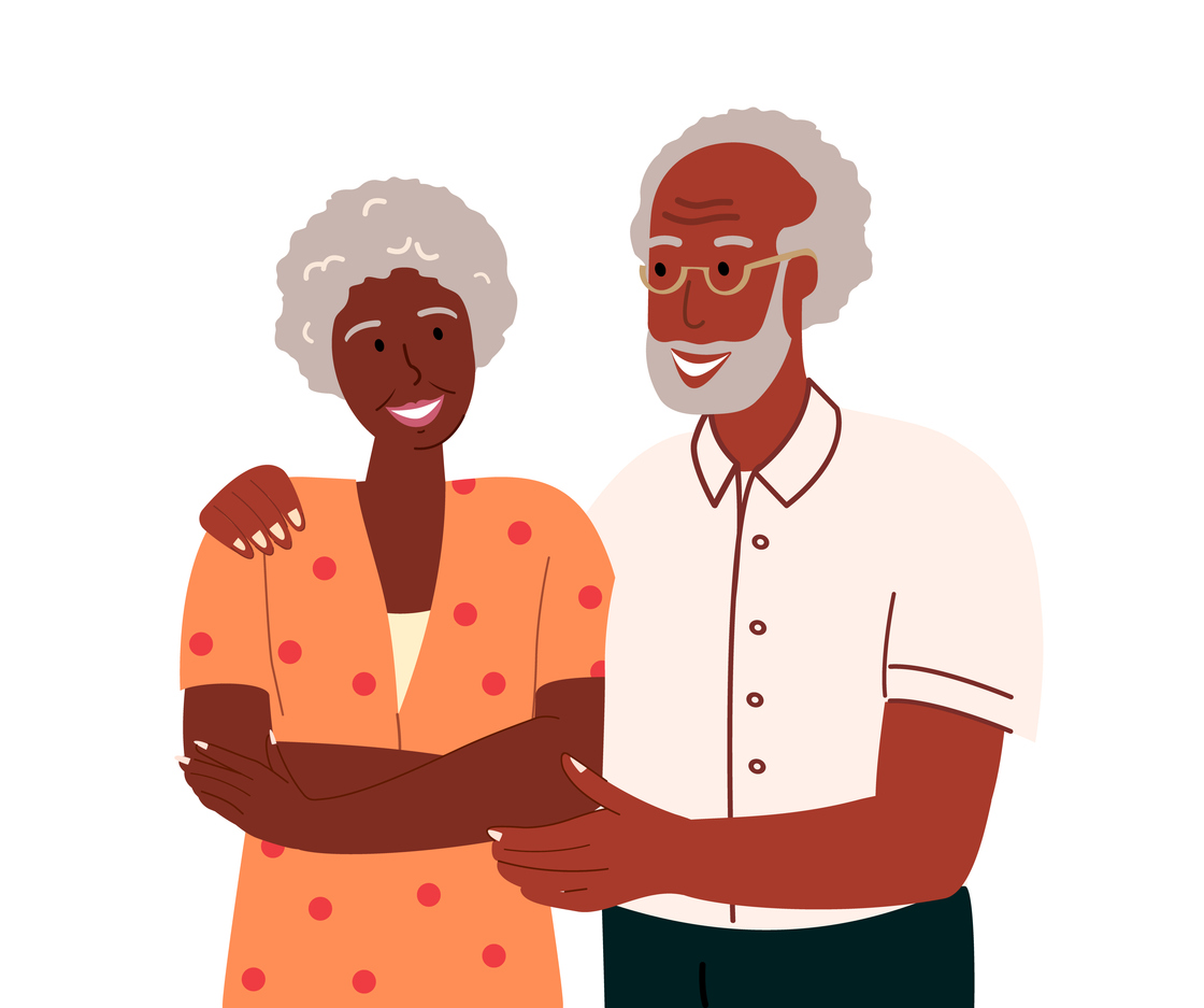 A husband hugging his wife.