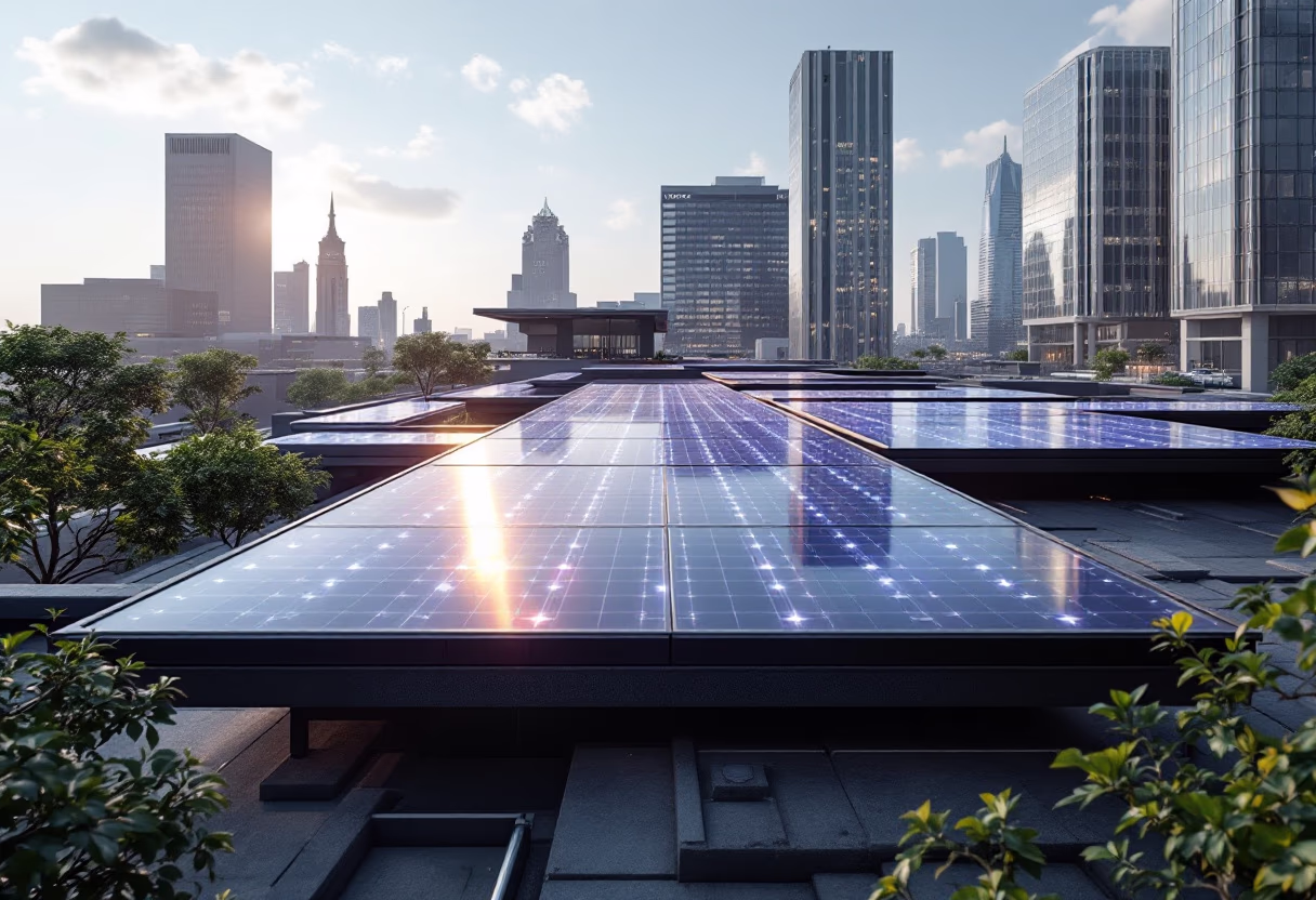image of solar panels on rooftops