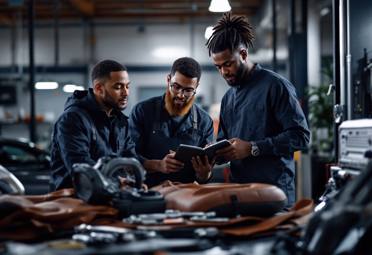 image of service technicians collaborating