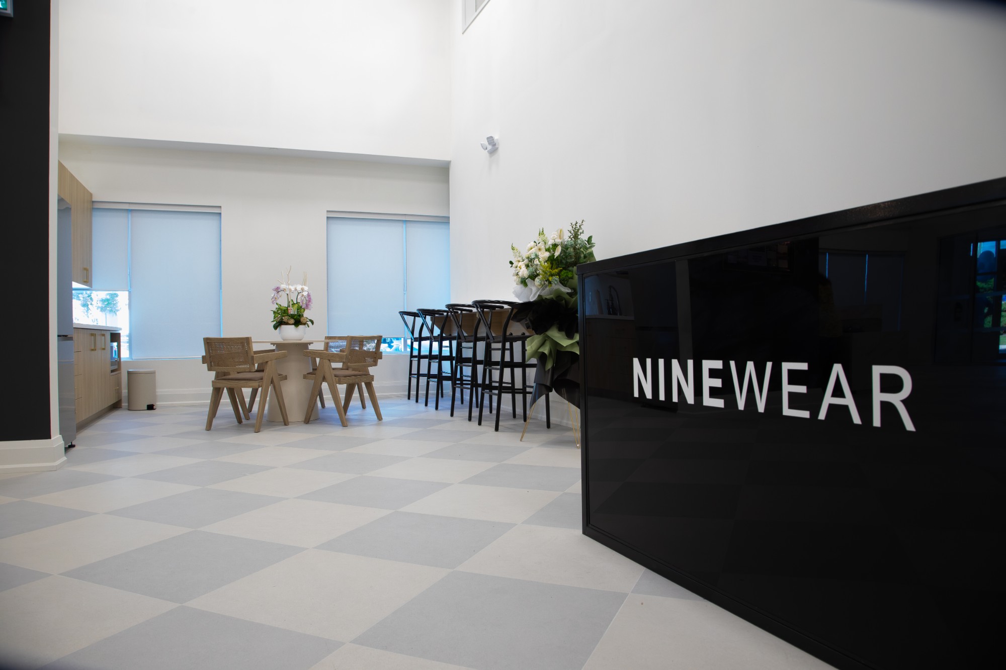 NINEWEAR shop counter in the lobby of The NINE Dance Academy
