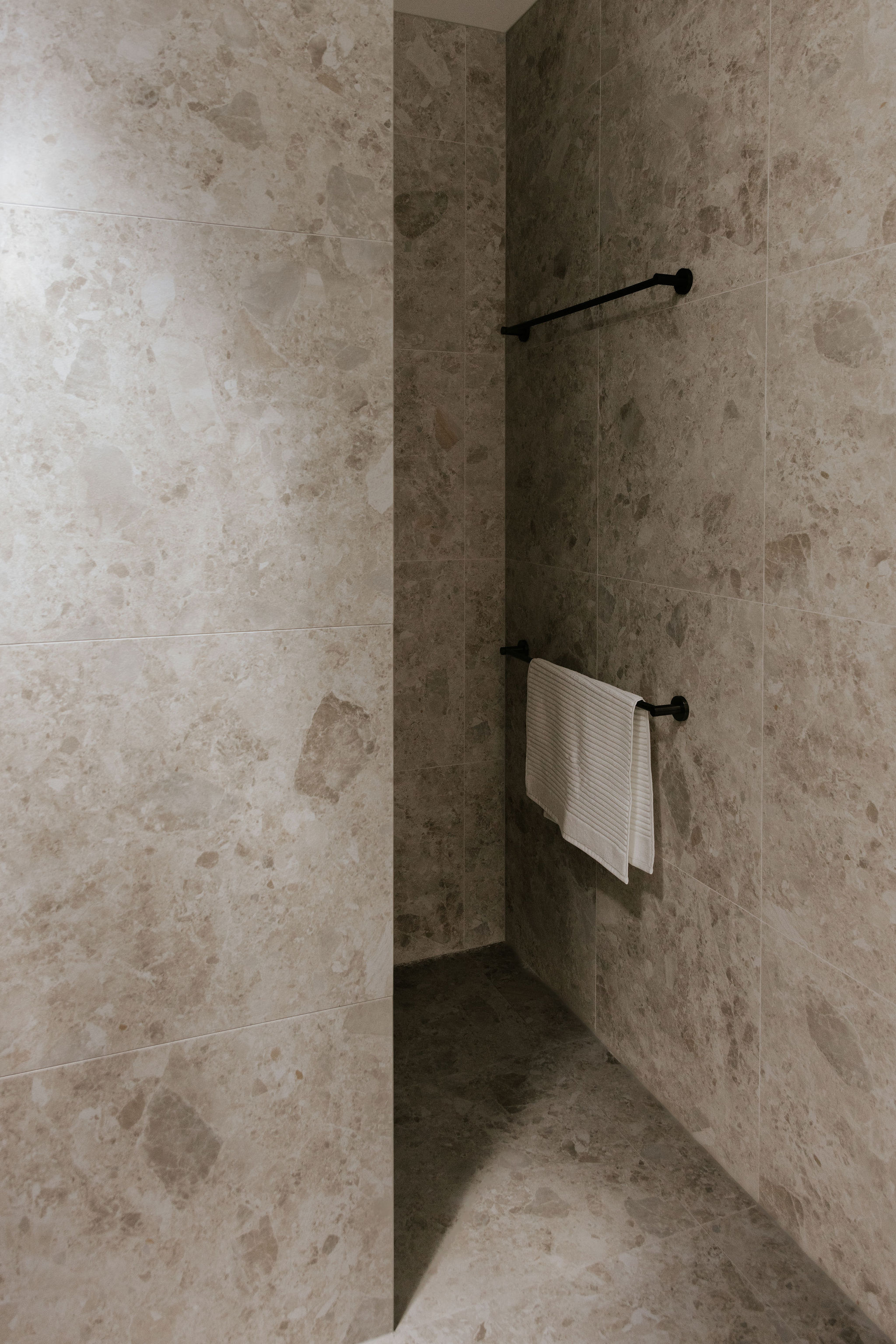 Completed Peregian Springs bathroom and laundry renovation by Pearl Interiors, partnered with Bonnie Bathrooms