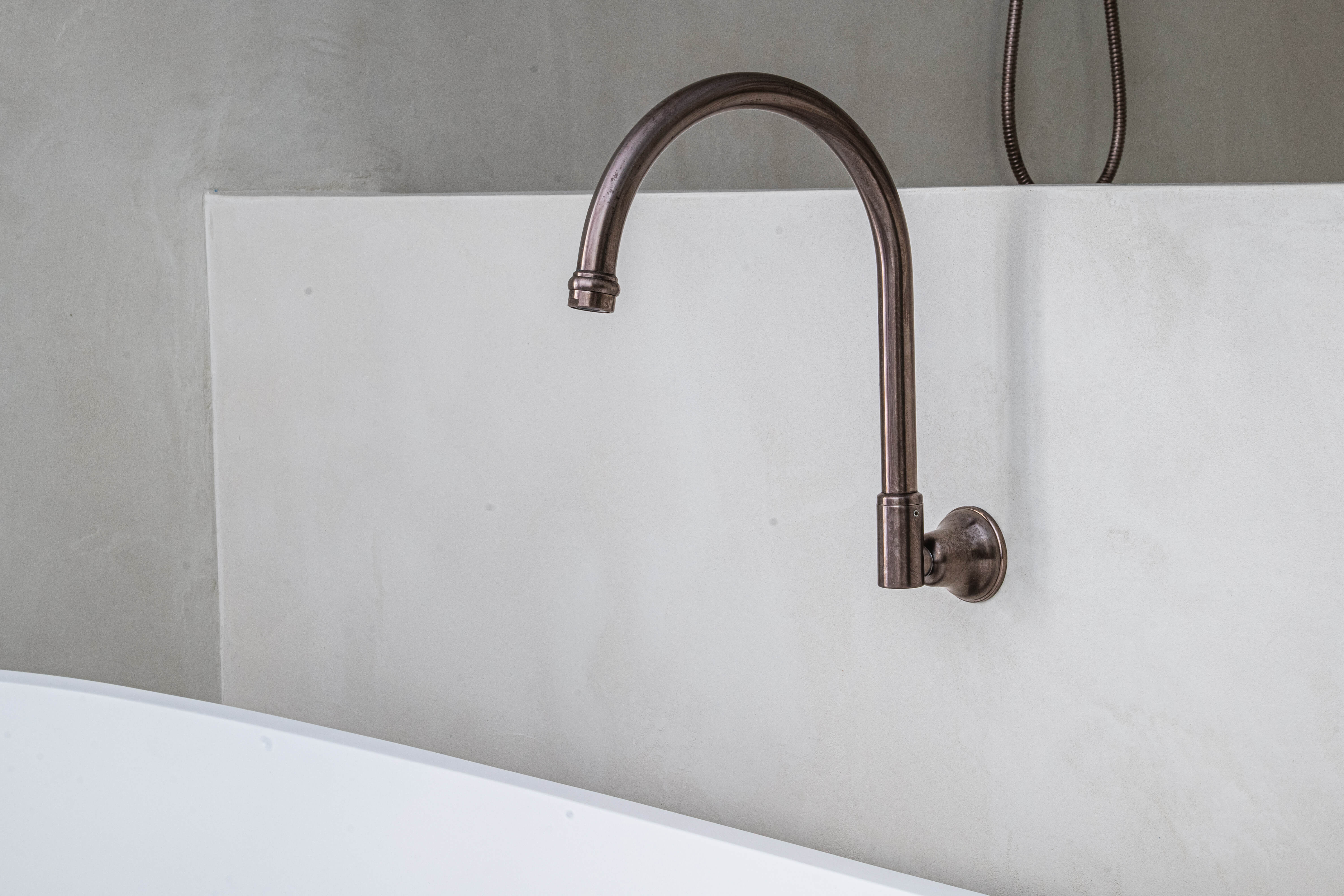 Vanity and mirror, moody spa-inspired parents' bathroom renovation in Timbeerwah, Noosa Hinterland by Pearl Interiors, built with Squire Development Group, Ace Stone and Tile stone tiling and Faucet Strommen tapware