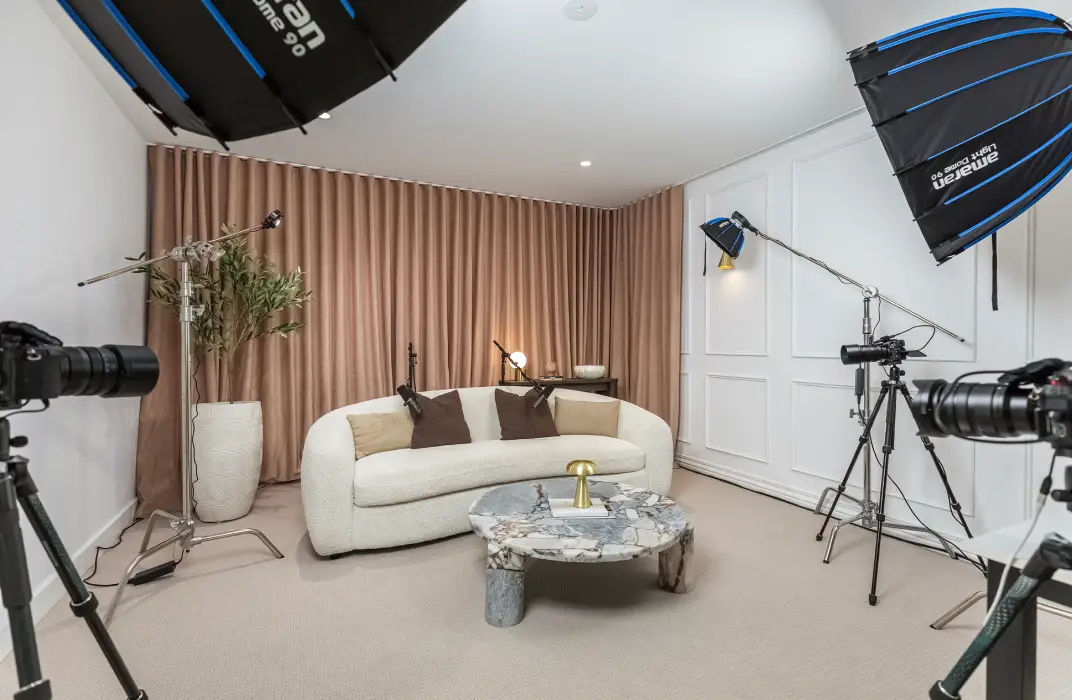 The Cove podcast studio, 1111 Studios Noosaville, interior design by Pearl Interiors