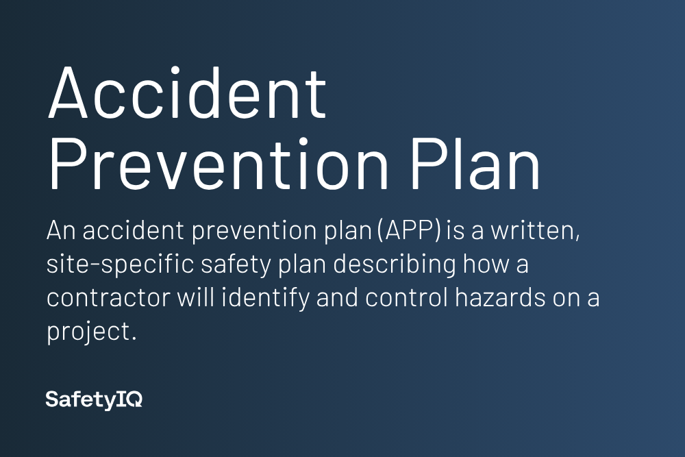 Accident prevention plan definition card