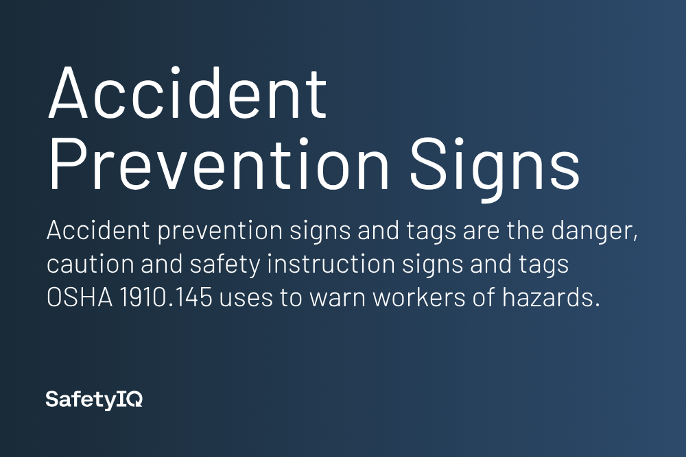 Accident prevention signs and tags definition card