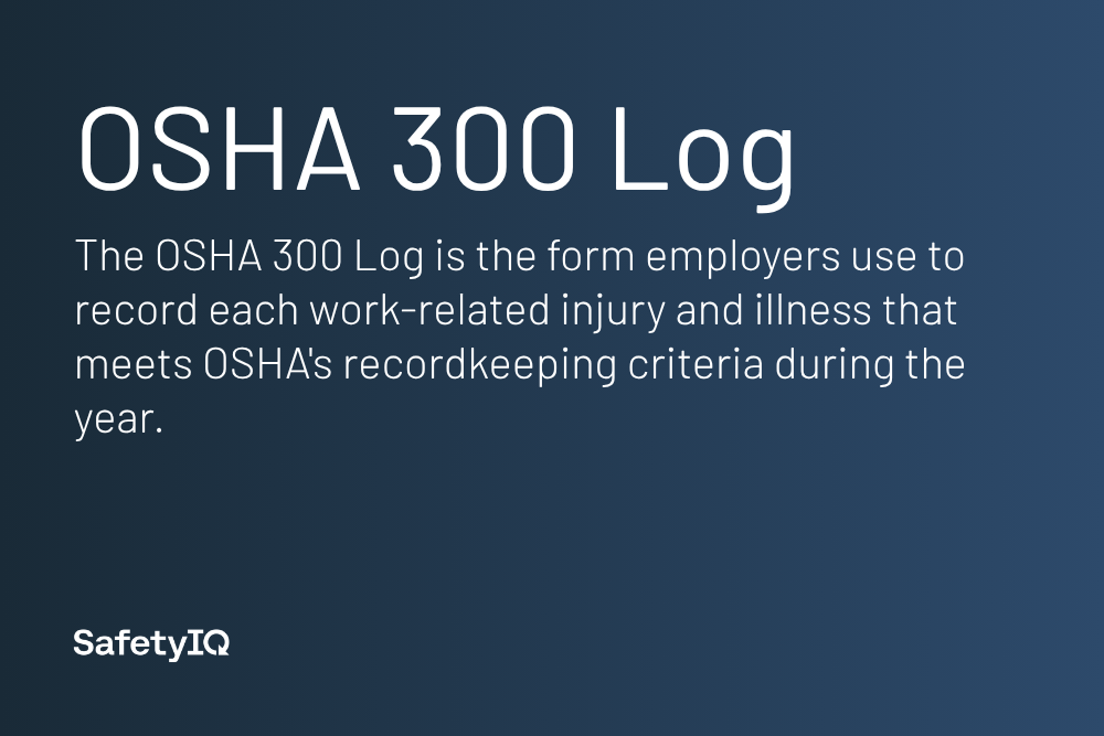 OSHA 300 Log definition card