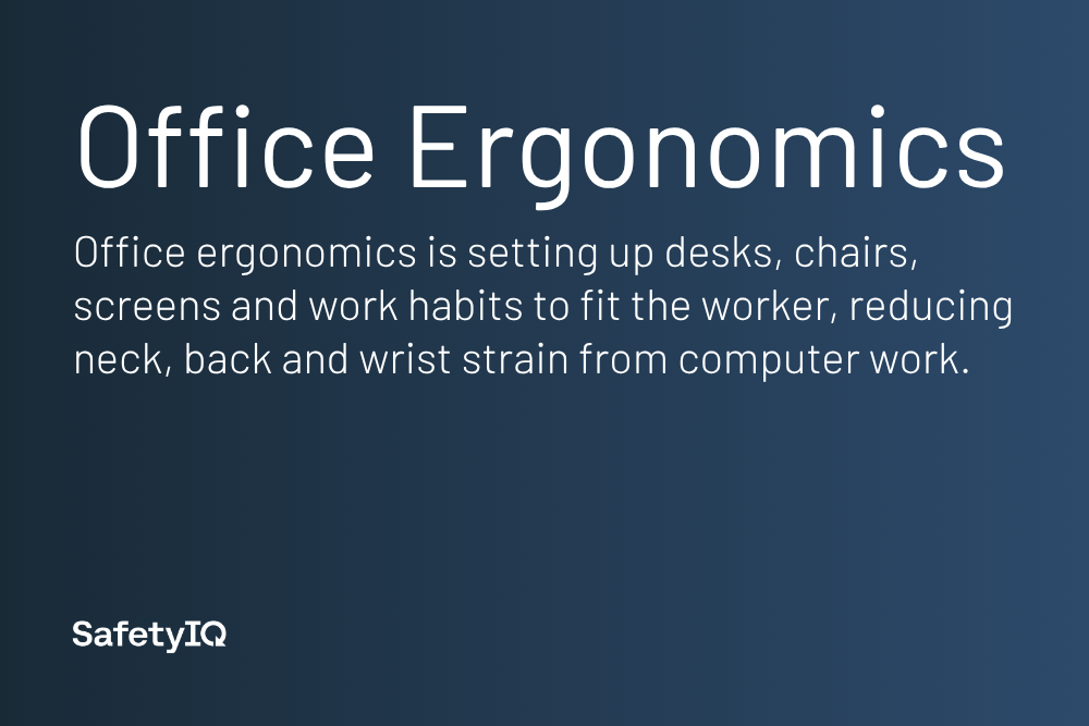 Office ergonomics definition card