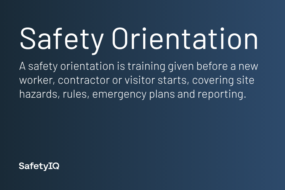 Safety orientation definition card