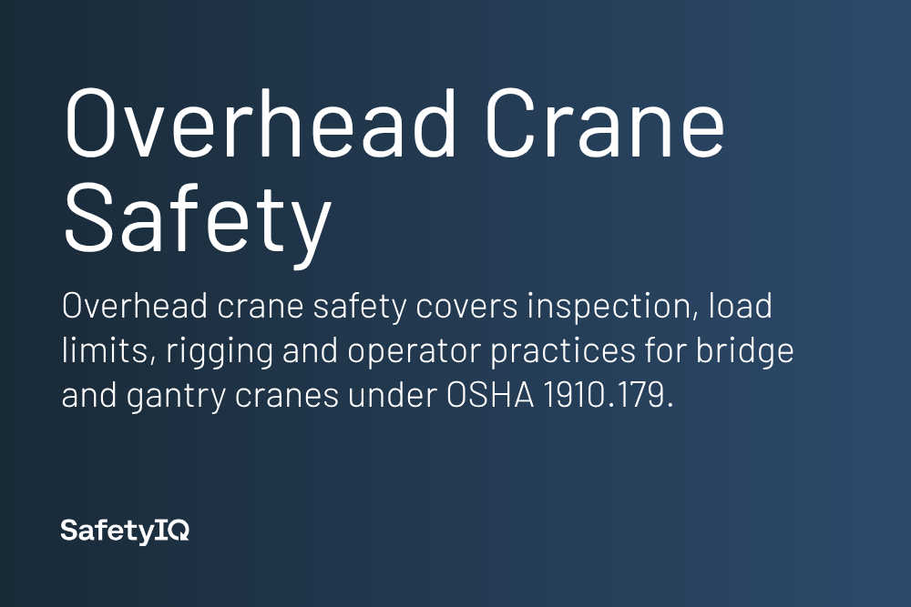 Overhead crane safety definition card