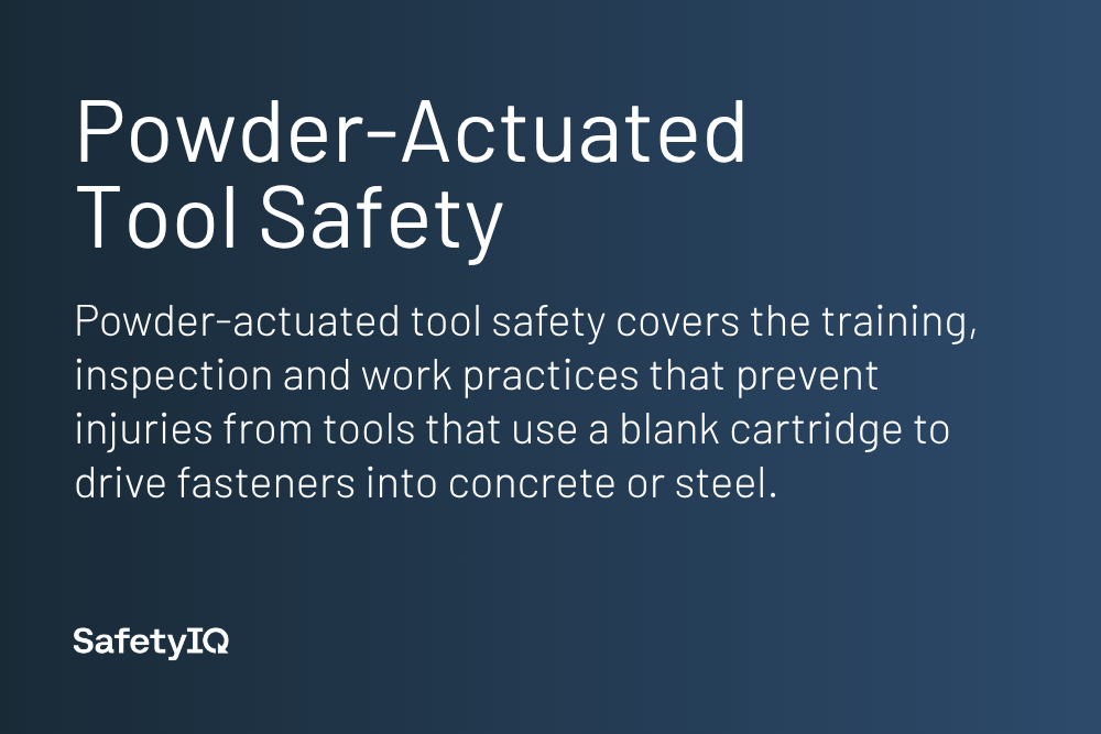 Powder-actuated tool safety definition card