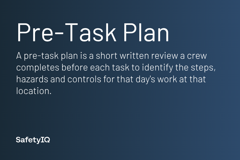 Pre-task plan definition card