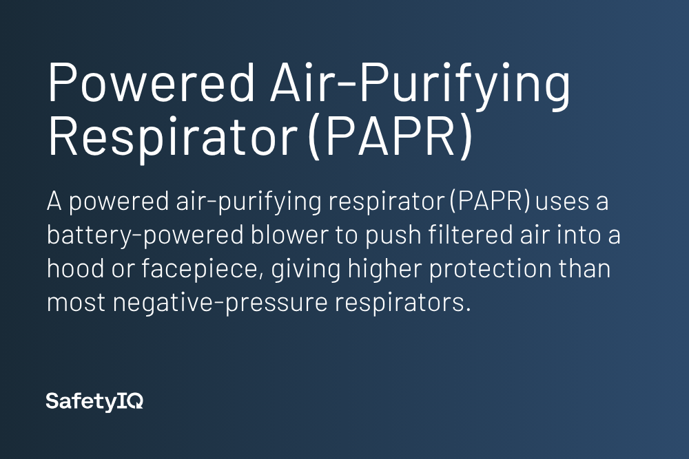 Powered air-purifying respirator definition card