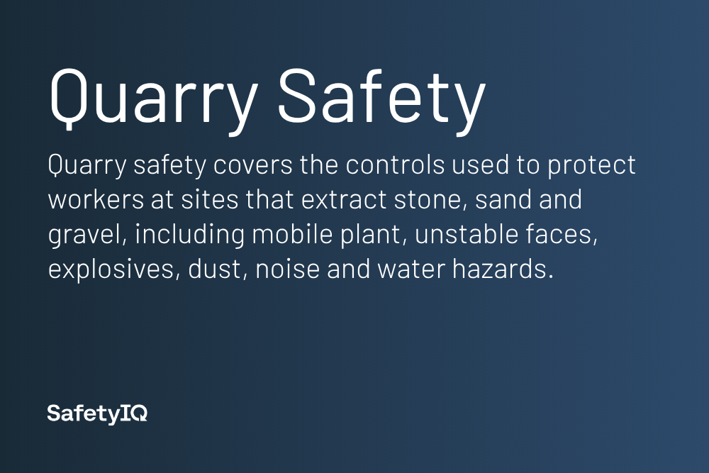 Quarry safety definition card