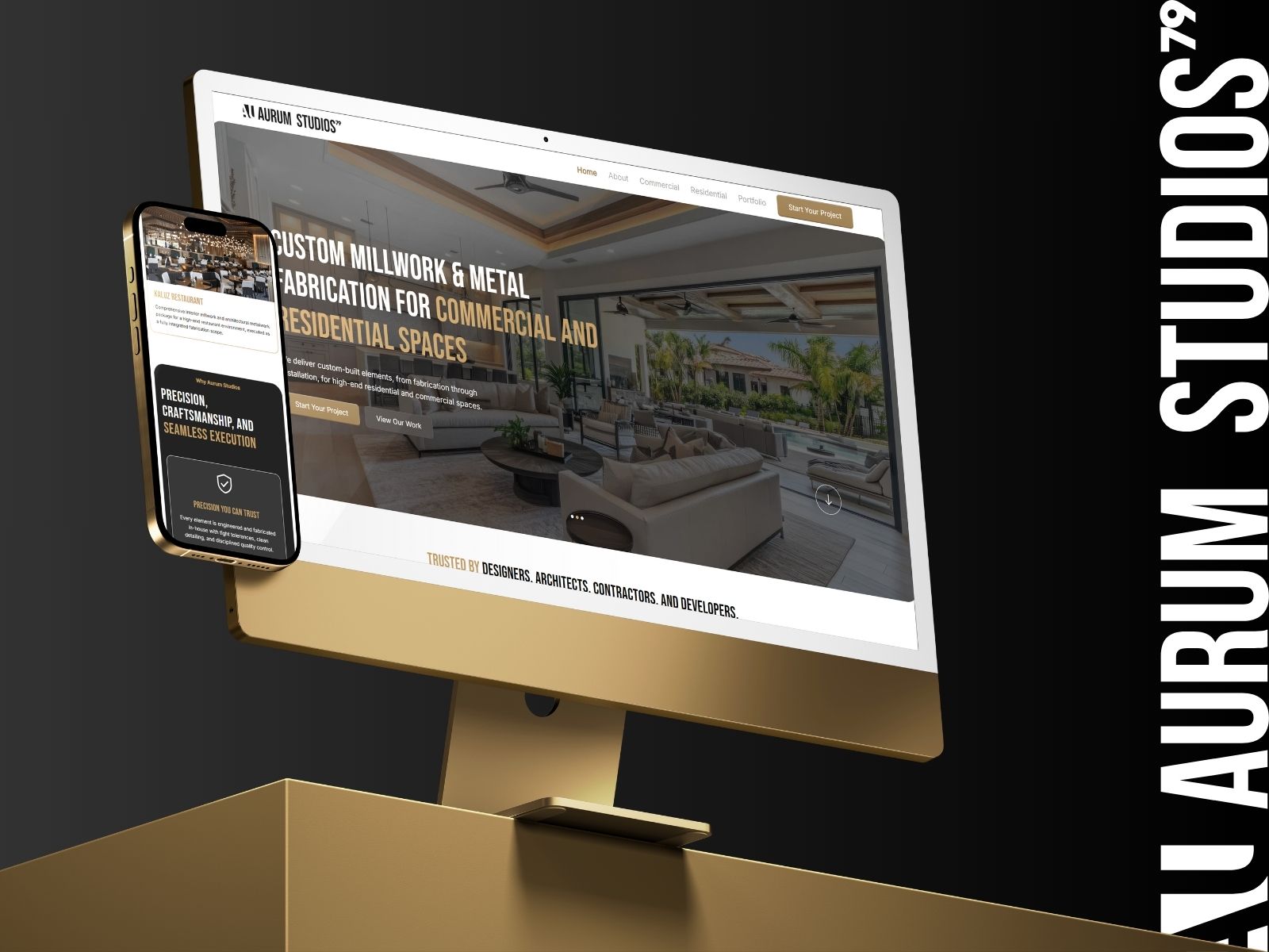 Luxury Millwork & Metal Fabrication Website | Webflow Build | Aurum Studios