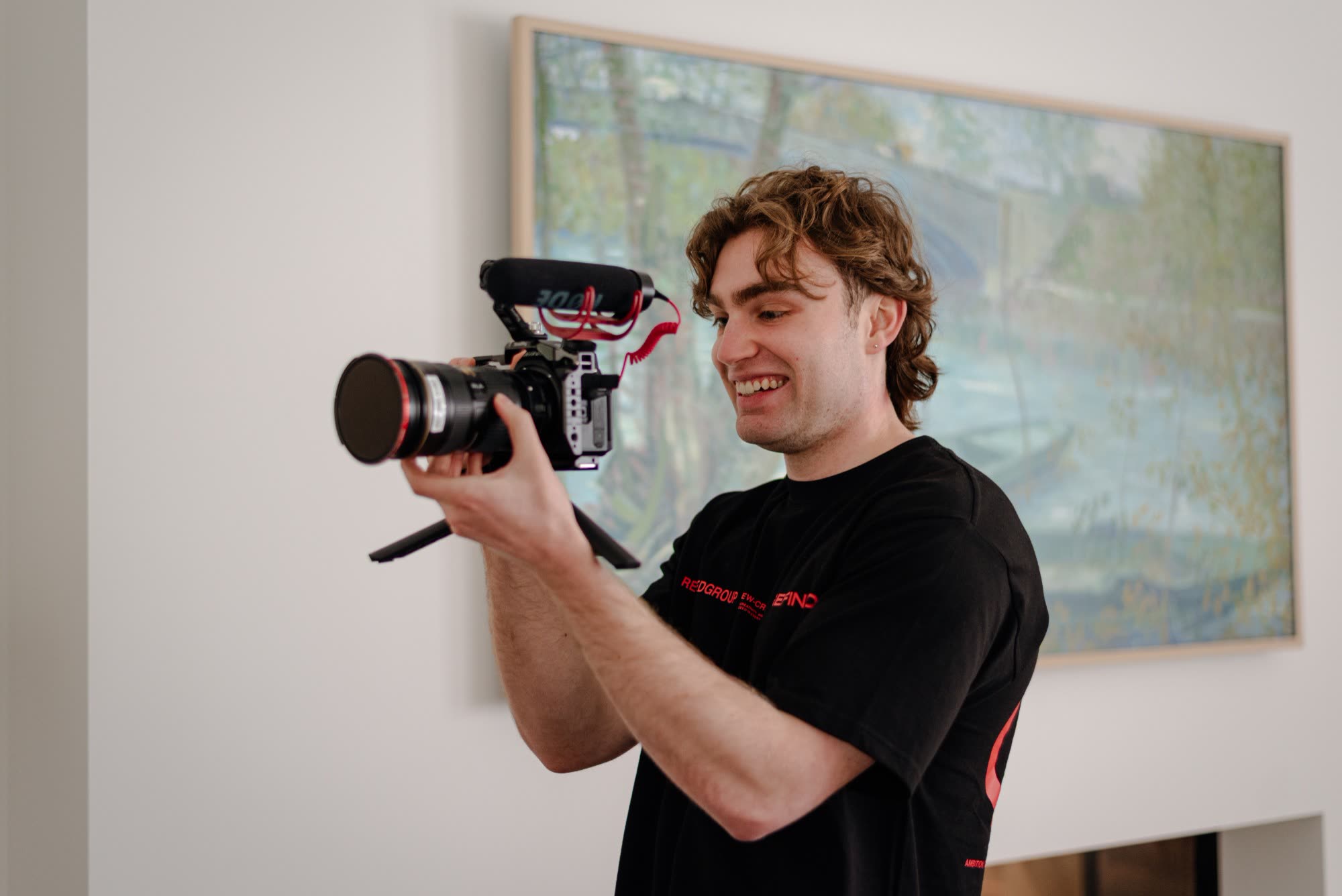 Refined camera operator filming content with a handheld camera