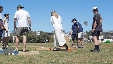 group playing mini golf at Putt Party
