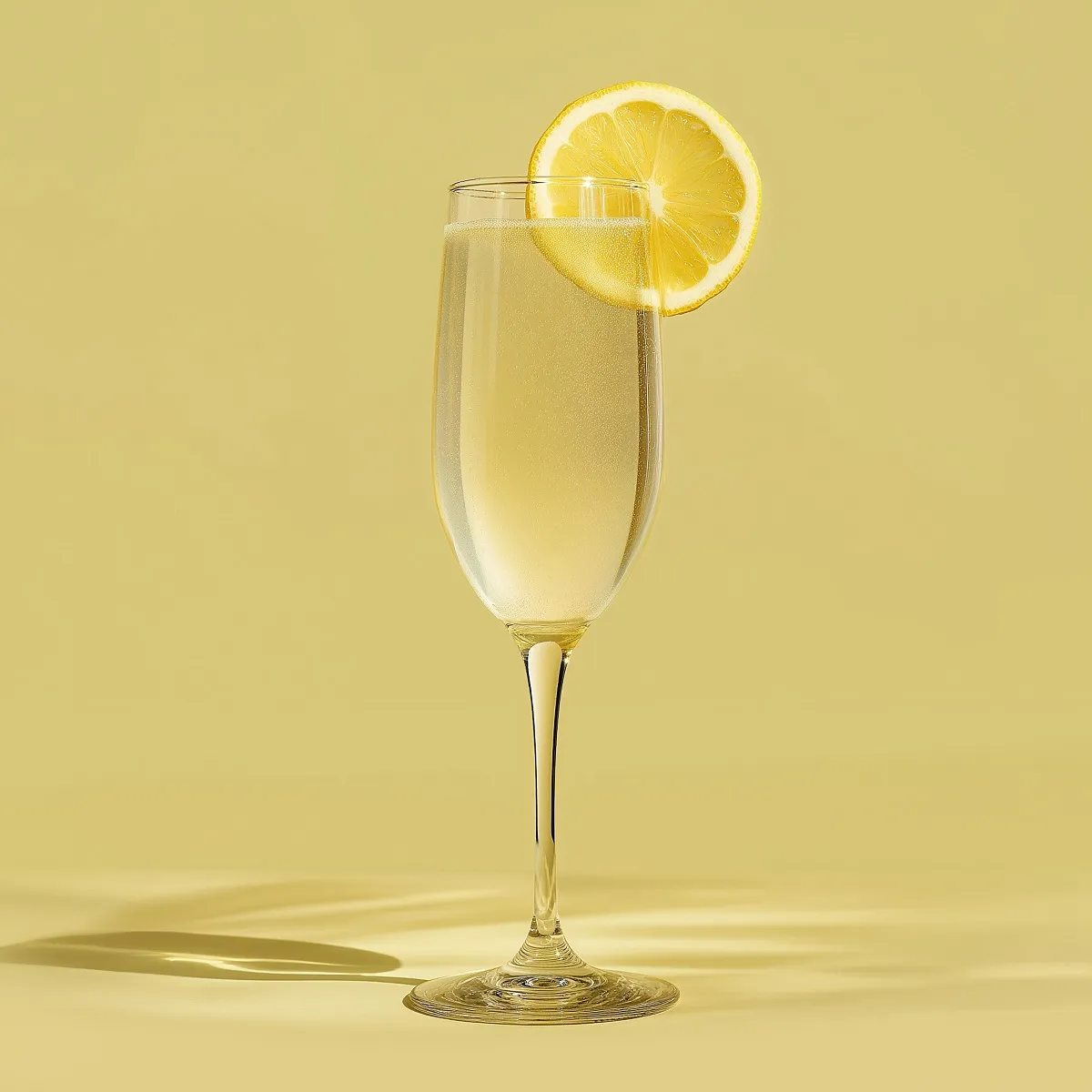 Glass with Luma juice and lemon on the edge