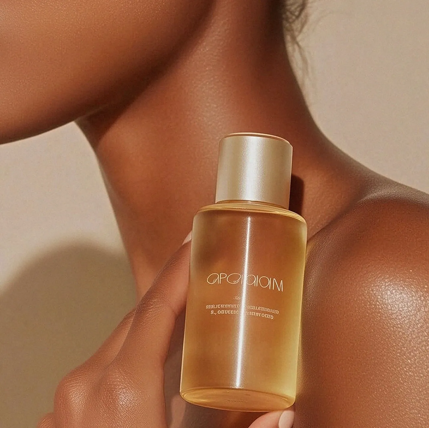 Woman holding Aureum skin serum