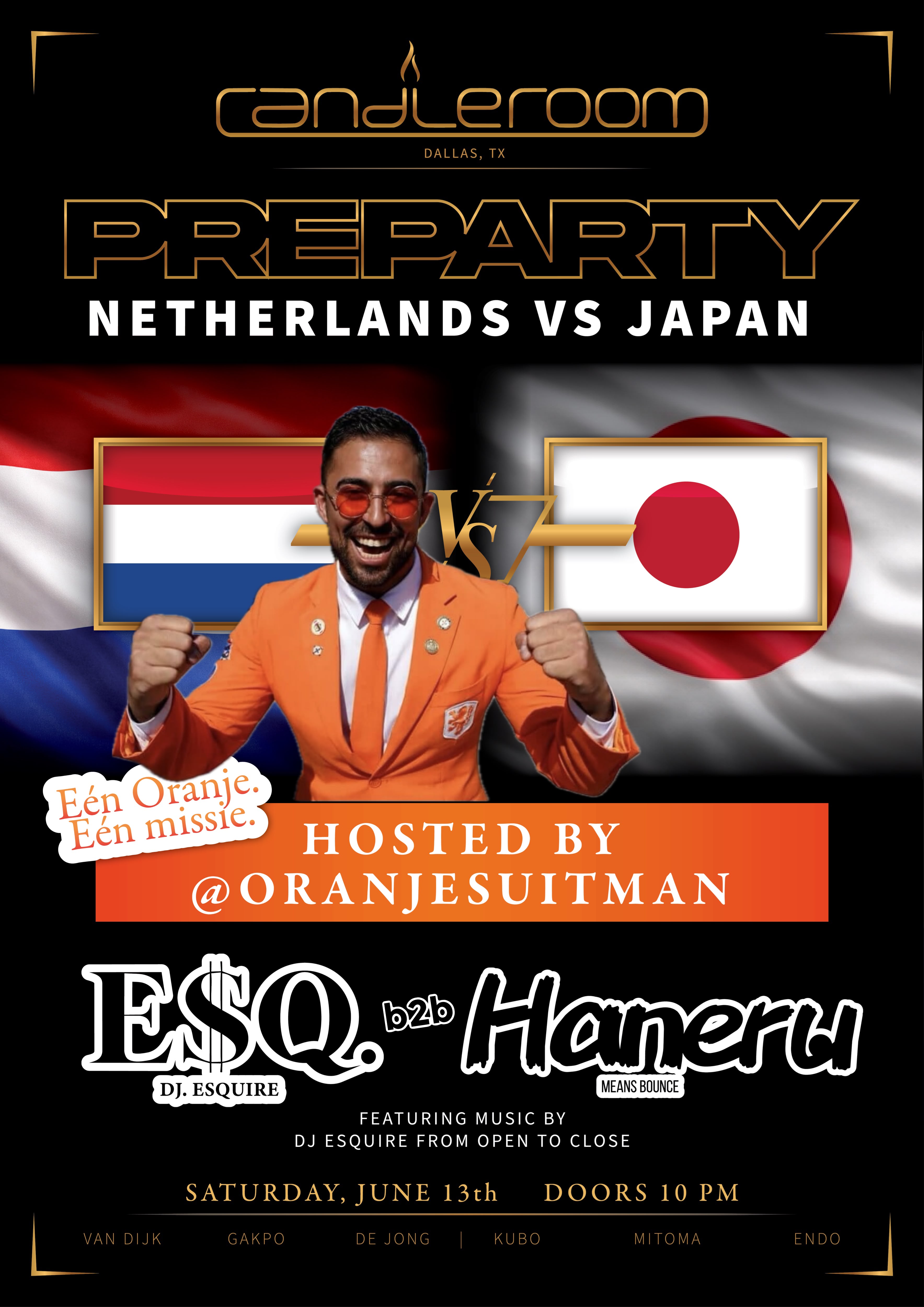 ⚽️🏆 Netherlands v Japan Pre Party
