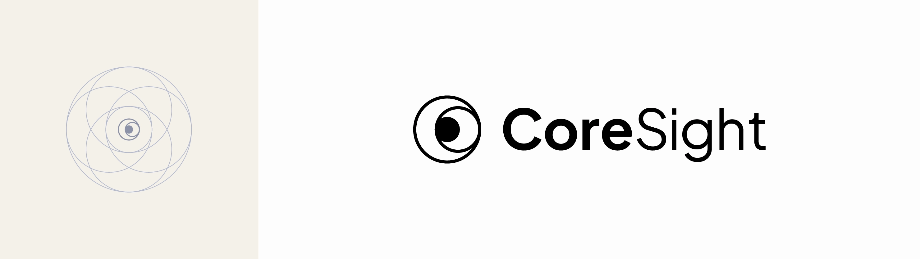CoreSight circular brand symbol and construction.