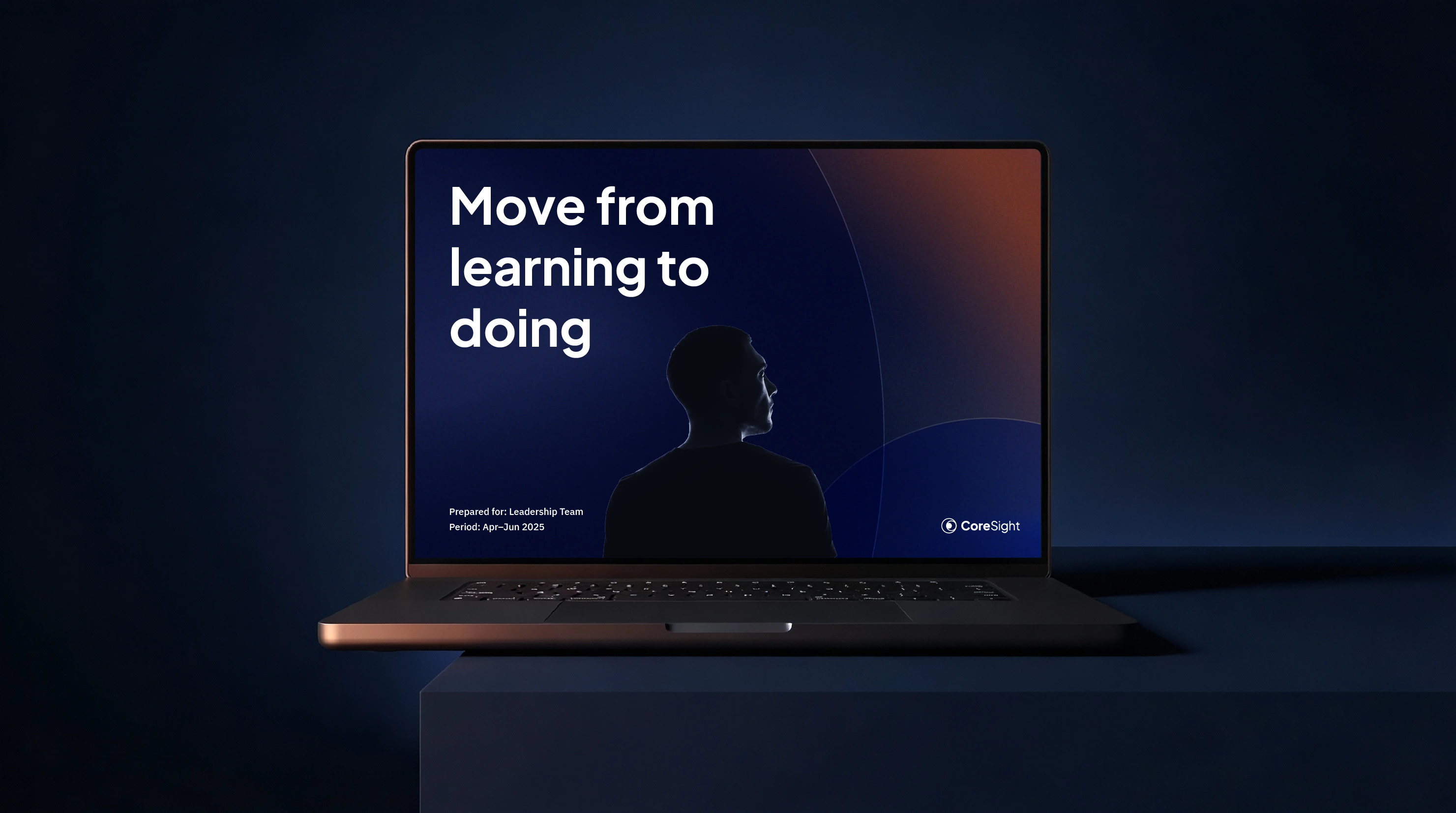 CoreSight digital experience displayed on a laptop.