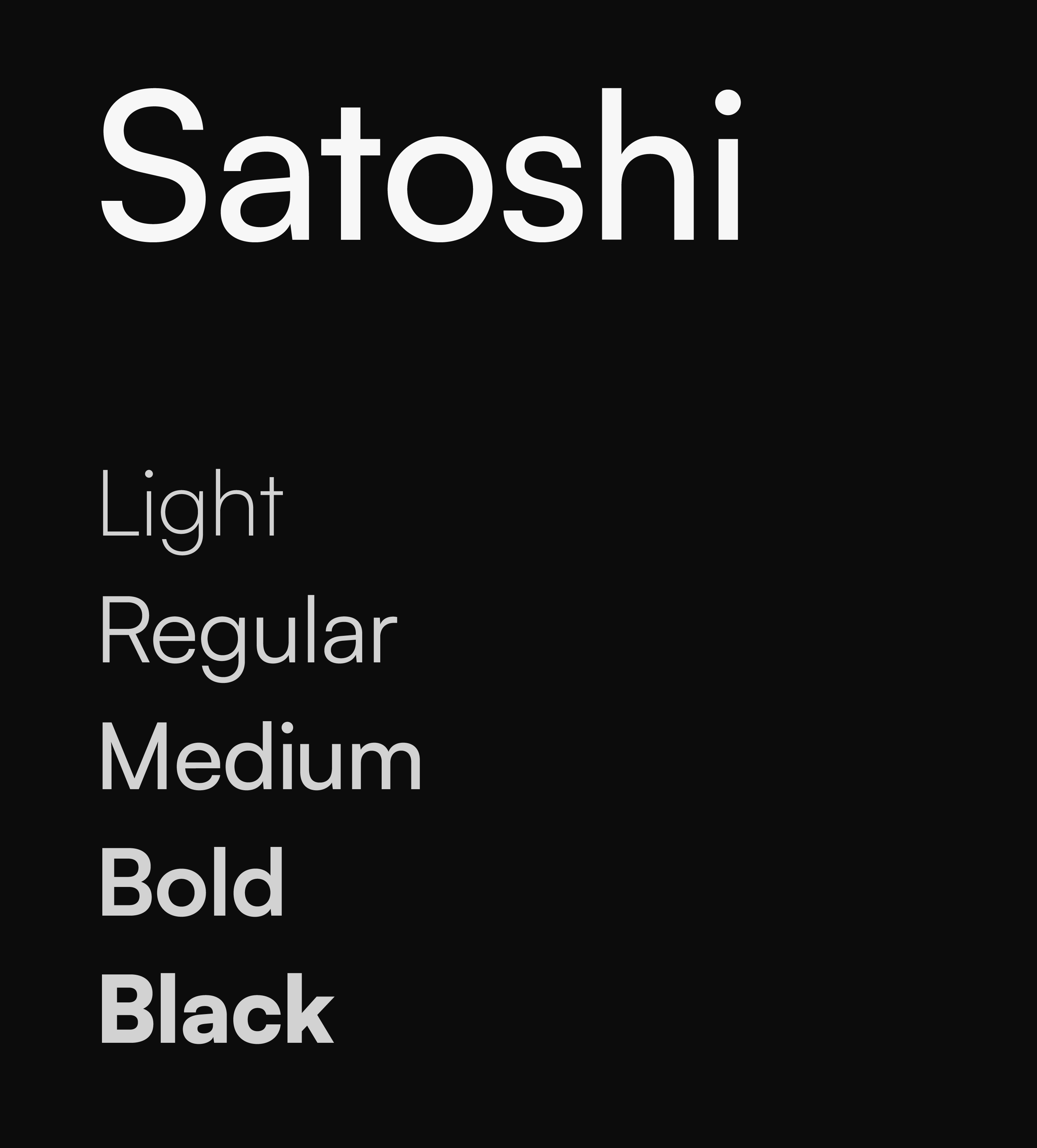 Satoshi type specimen demonstrating the Pulse brand typography system.