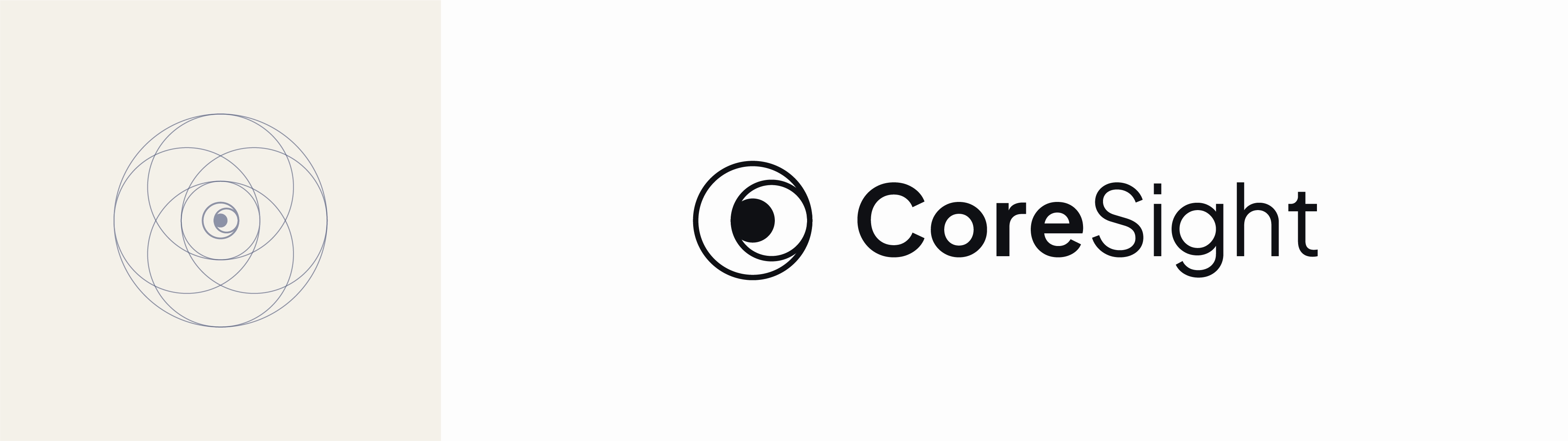 CoreSight circular brand symbol and construction.