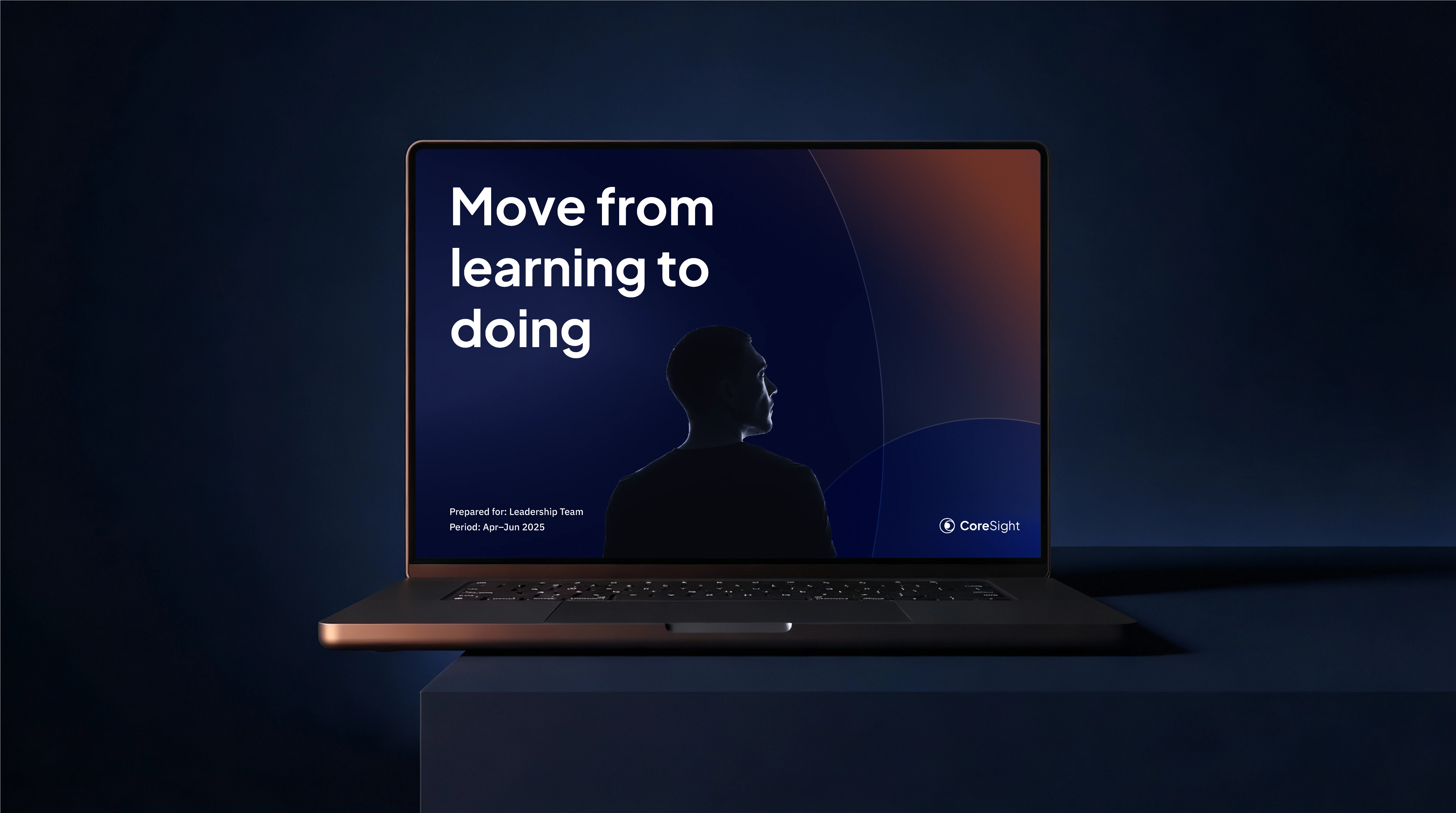 CoreSight digital experience displayed on a laptop.
