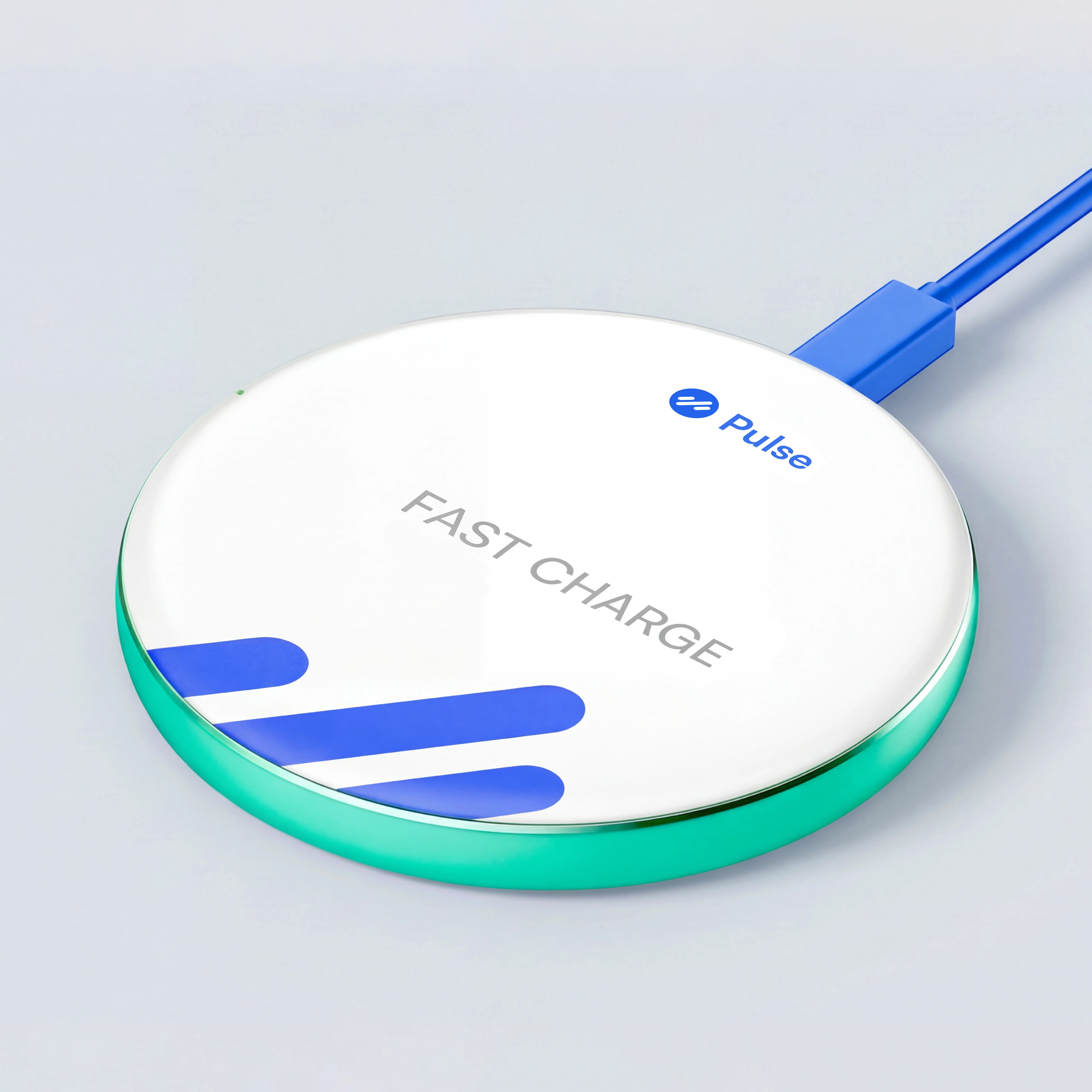 Pulse-branded wireless fast-charging product concept.