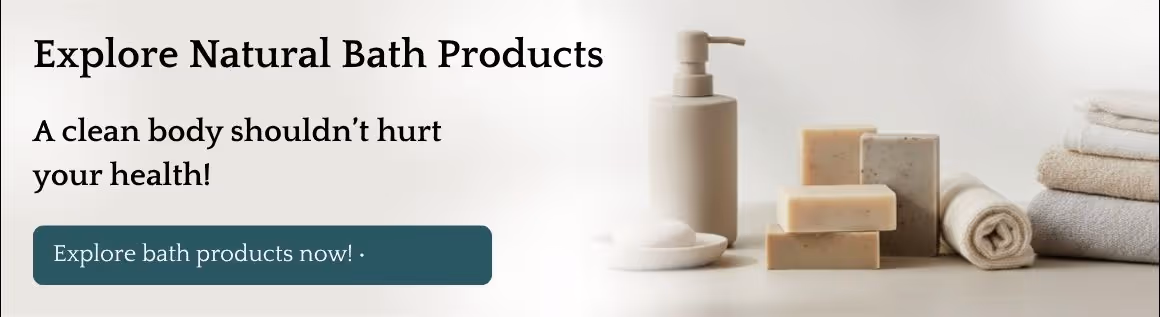 Banner ad featuring natural bath and body products.