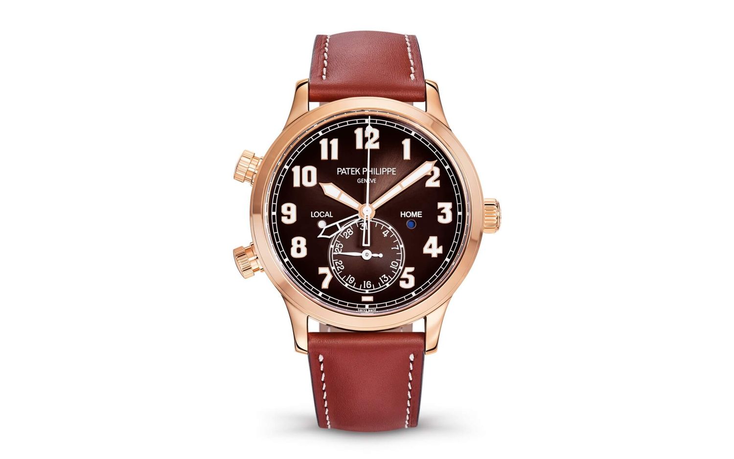 Patek Philippe 5524R-001 Calatrava Pilot Travel Time 5524 Rose Gold / Brown