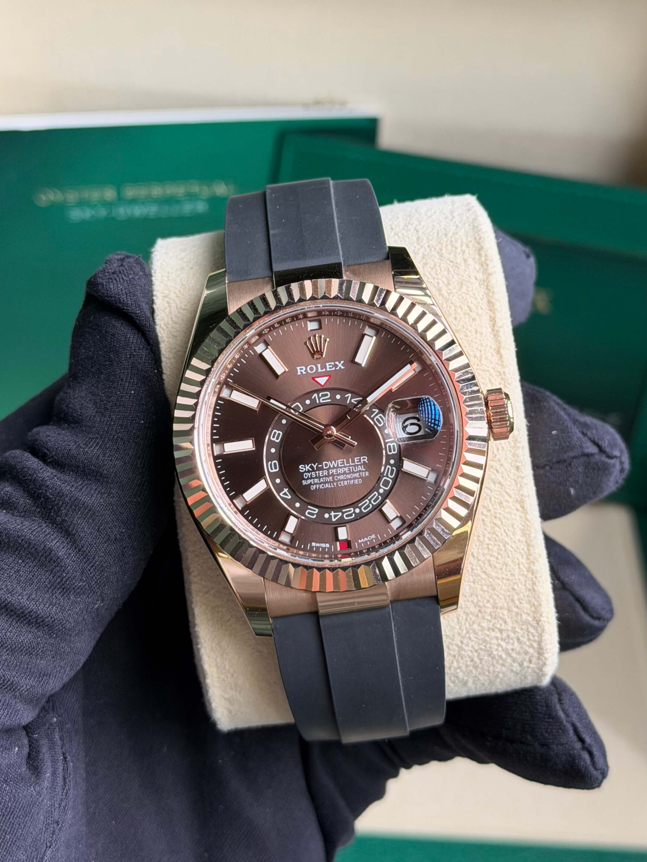 Rolex 326235-0002 Sky-Dweller Everose / Chocolate / OysterFlex 2023